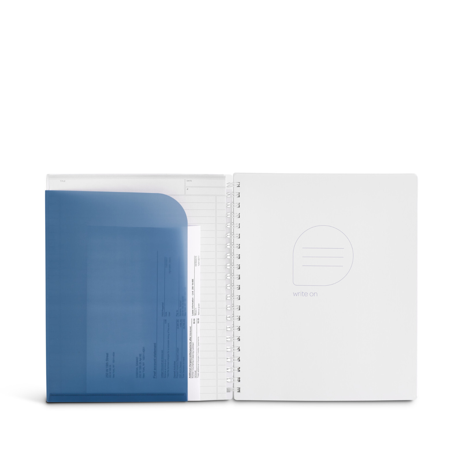 Poppin 1-Subject Pocket Spiral Notebook 8.5″ X 11″ 80 Ruled Sheet Slate Blue