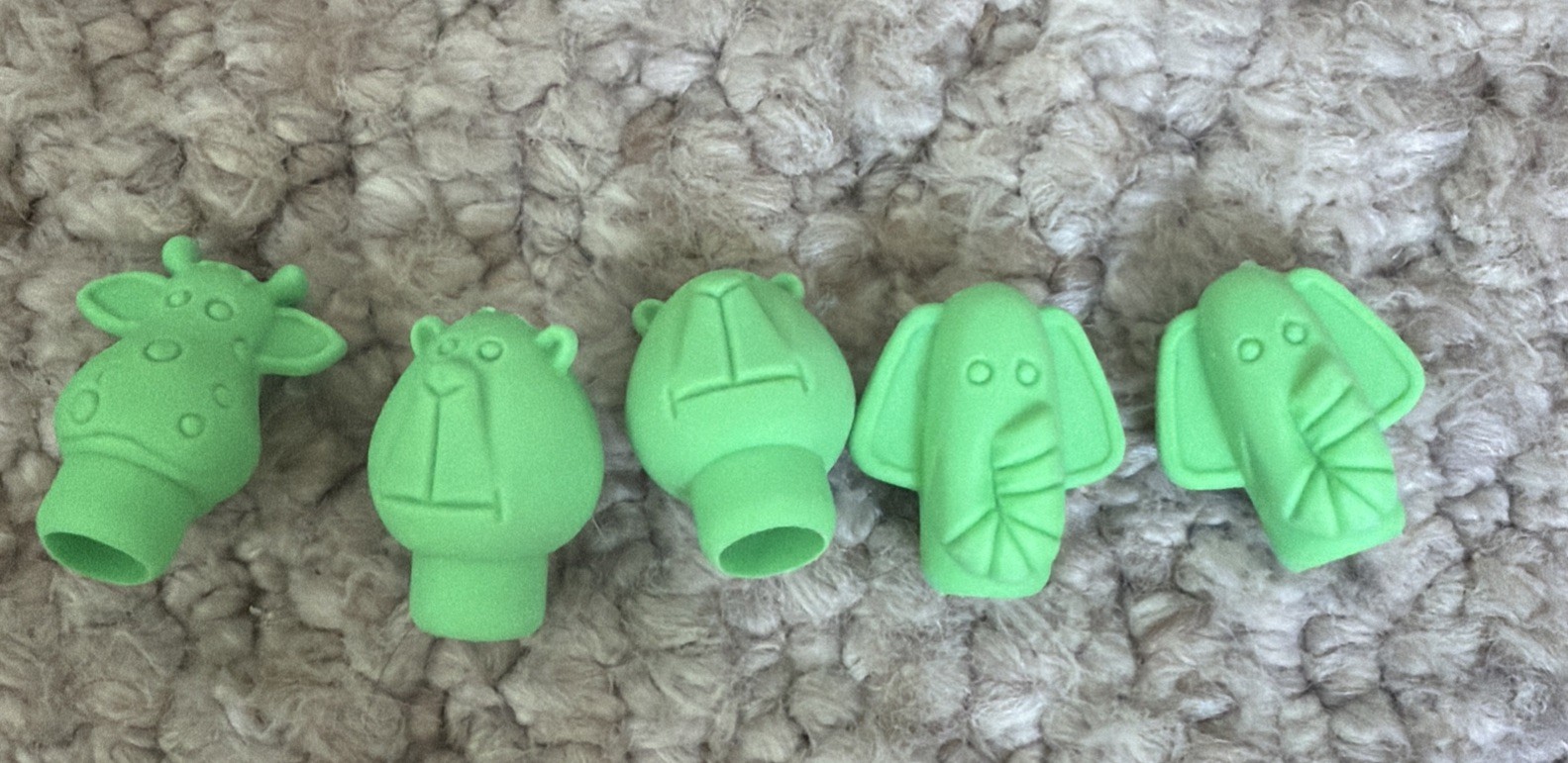 Animal Head Erasers Pencil Top Erasers Toy Chest Prize Teacher 44 piece