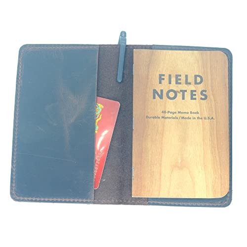 Distressed Leather Checkbook Journal Cover for Field Notes Dark Brown