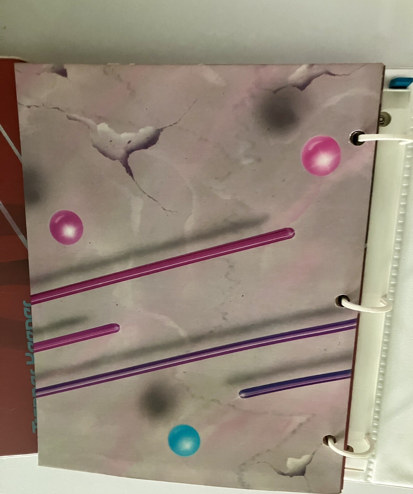 RARE Vtg Red Sweat Zig Zag Trapper Keeper Notebook Mead w/ 4 Folder Dividers!