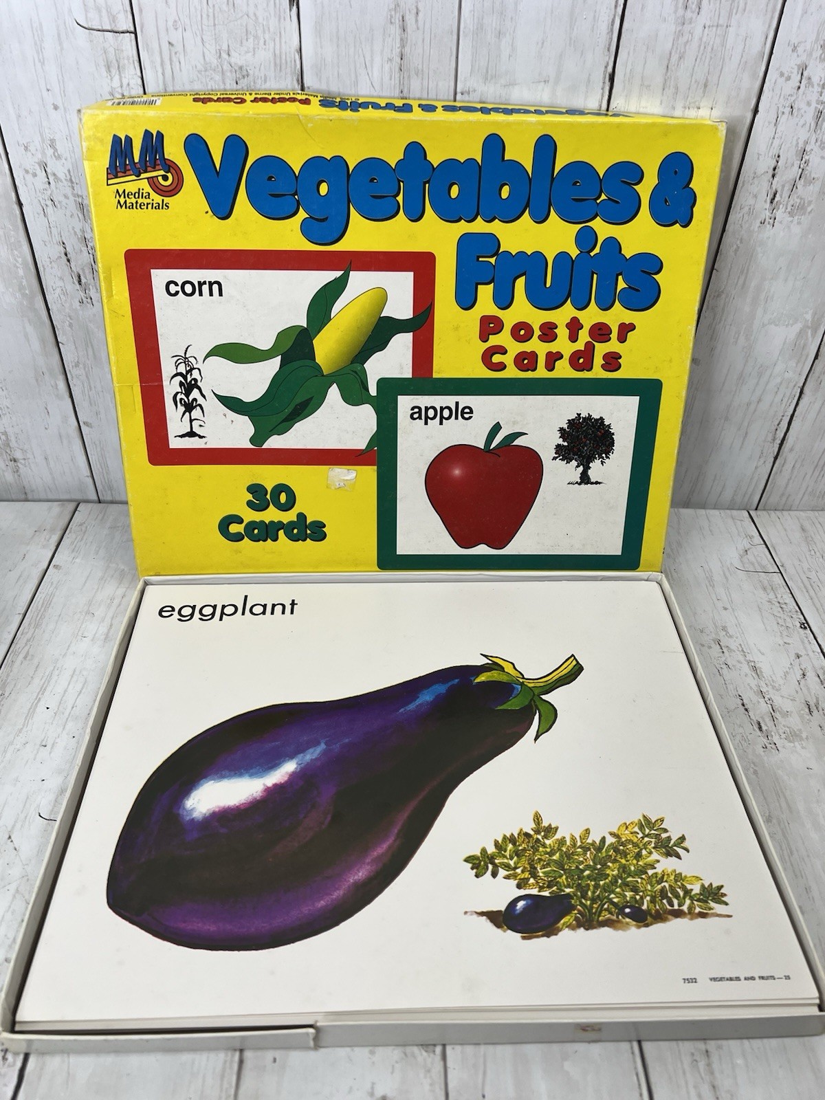 Vegetables & Fruits Large Poster Cards 30 Color 11×14 Media Materials Education