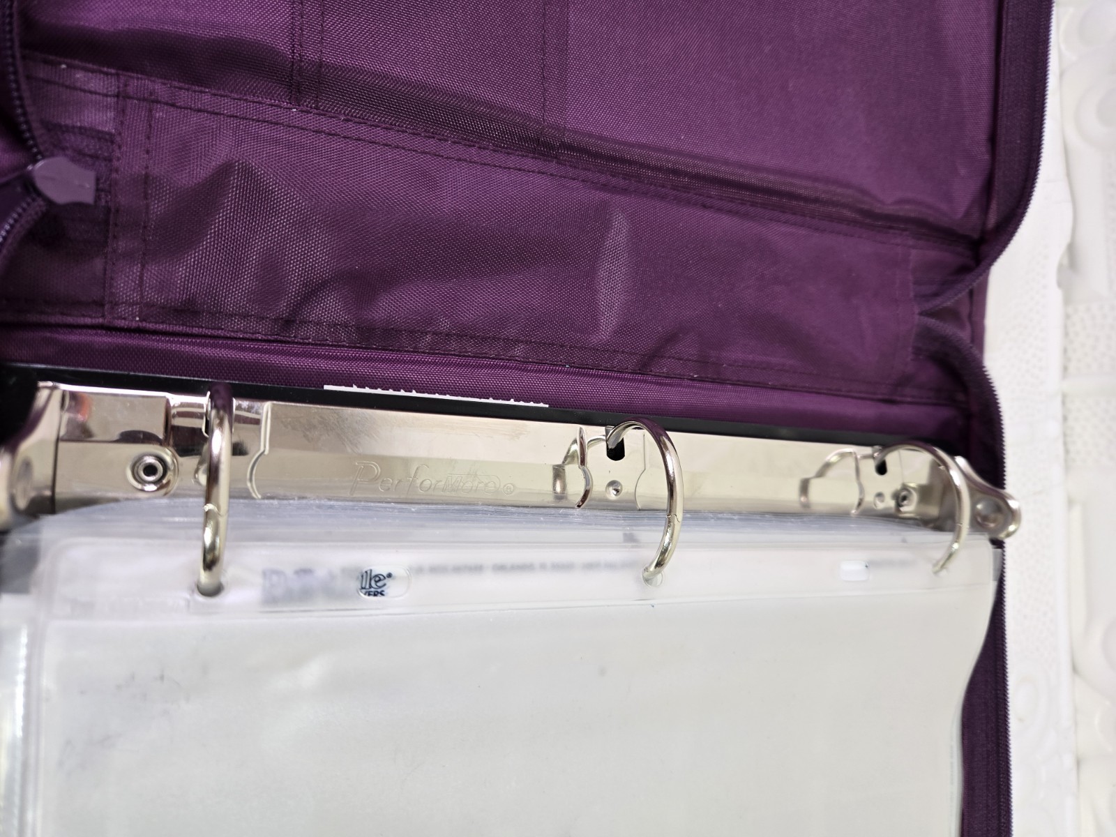 VTG 1991 Mead Five Star Purple Zippered 3 Ring Binder Notebook W/ PVC Sleeves