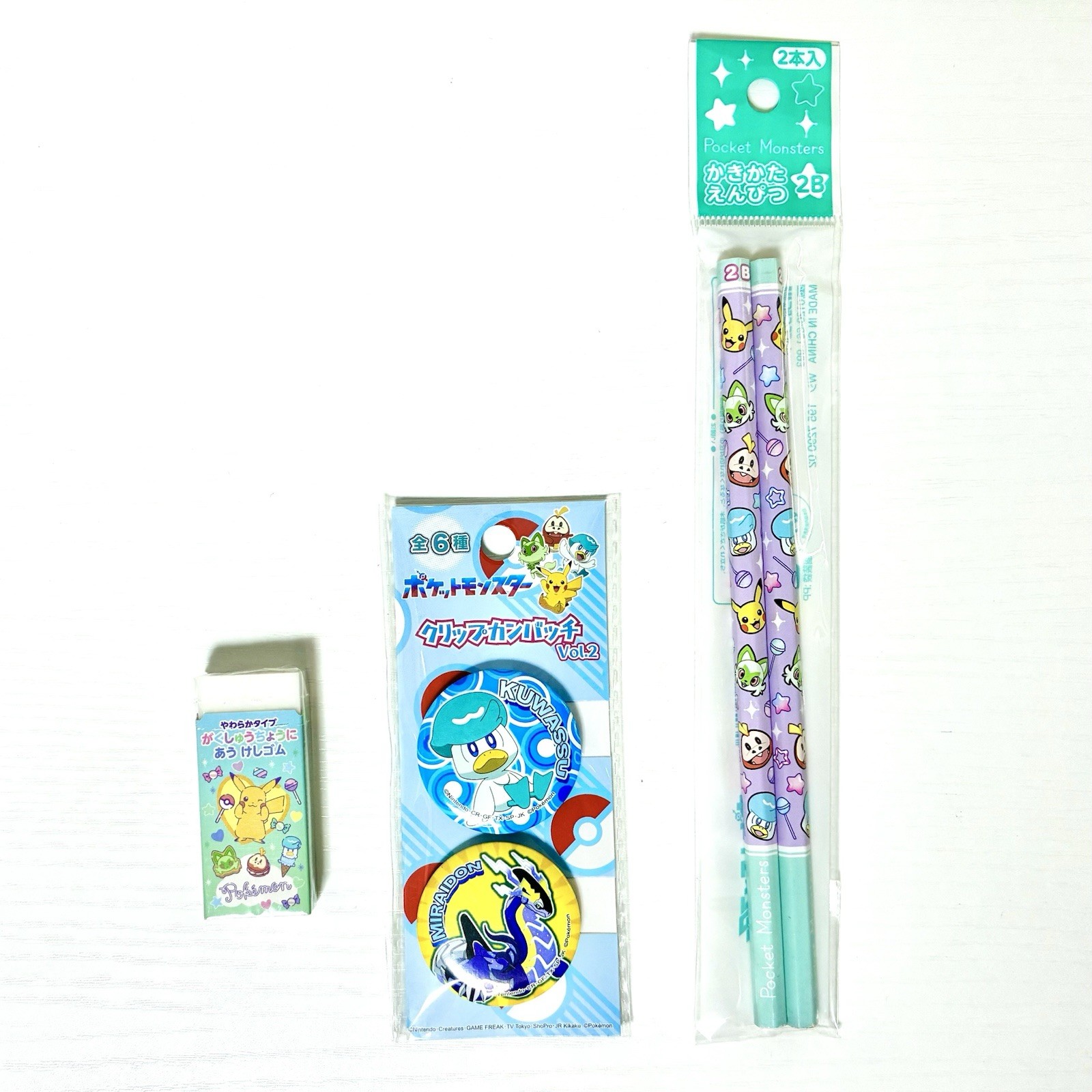 Pokemon Kawaii Stationery Set 6pc Holographic Stickers Notebook Pencil Japan