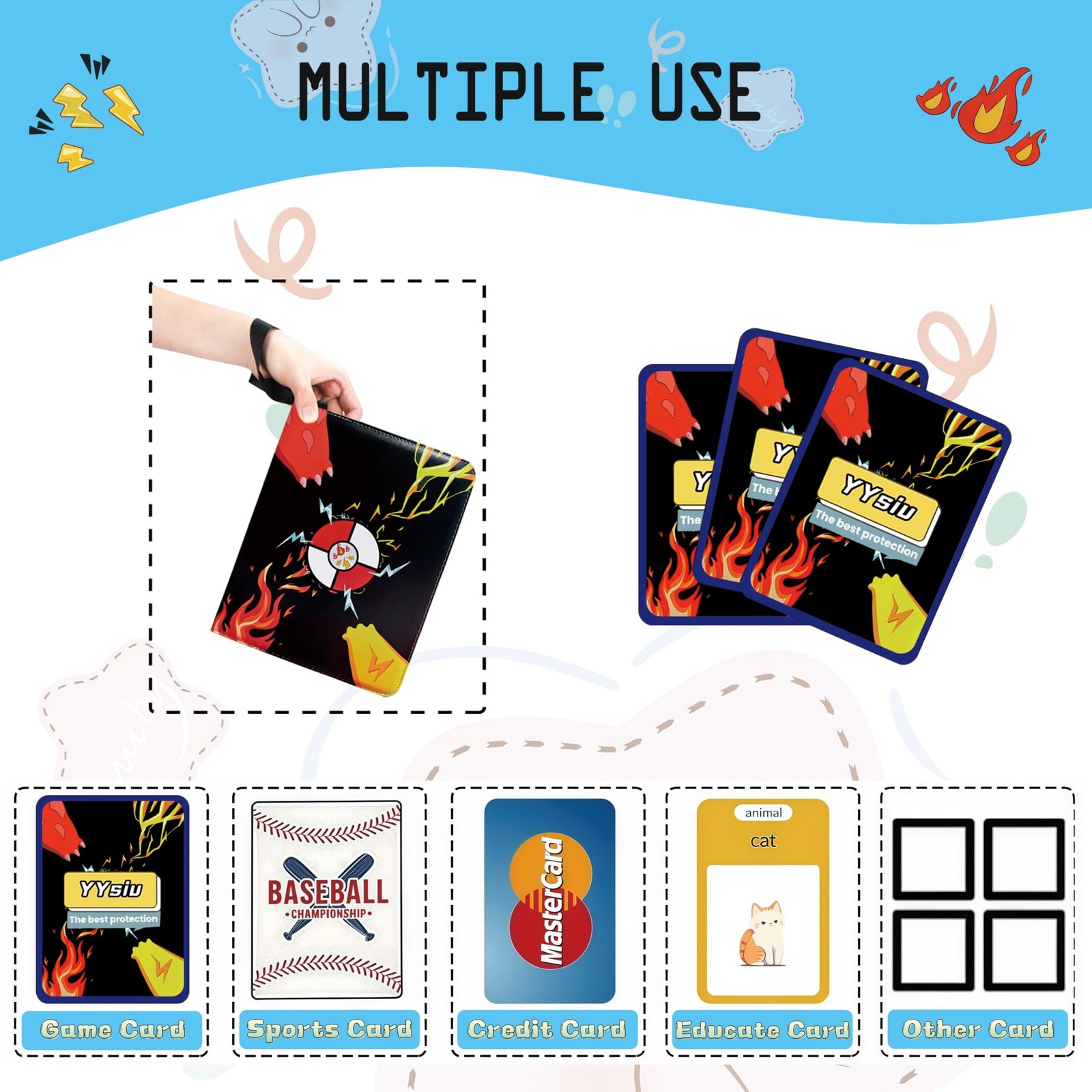 Card Binder 9 Pocket,Trading Card Binder 900 Pockets,Card Collection Albums H…