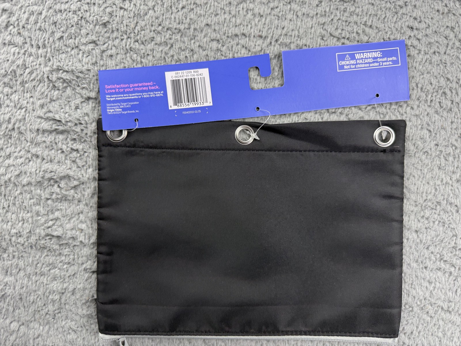2 up & up Charm Pencil Pouch 3-Ring Binder Zipper Case 10×7.25in Black w/ Charms