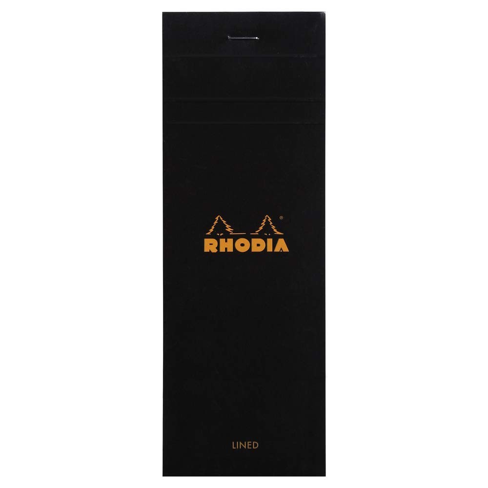 Rhodia Staplebound Notepad – Lined 80 sheets – 3 x 8 1/4 – Black cover