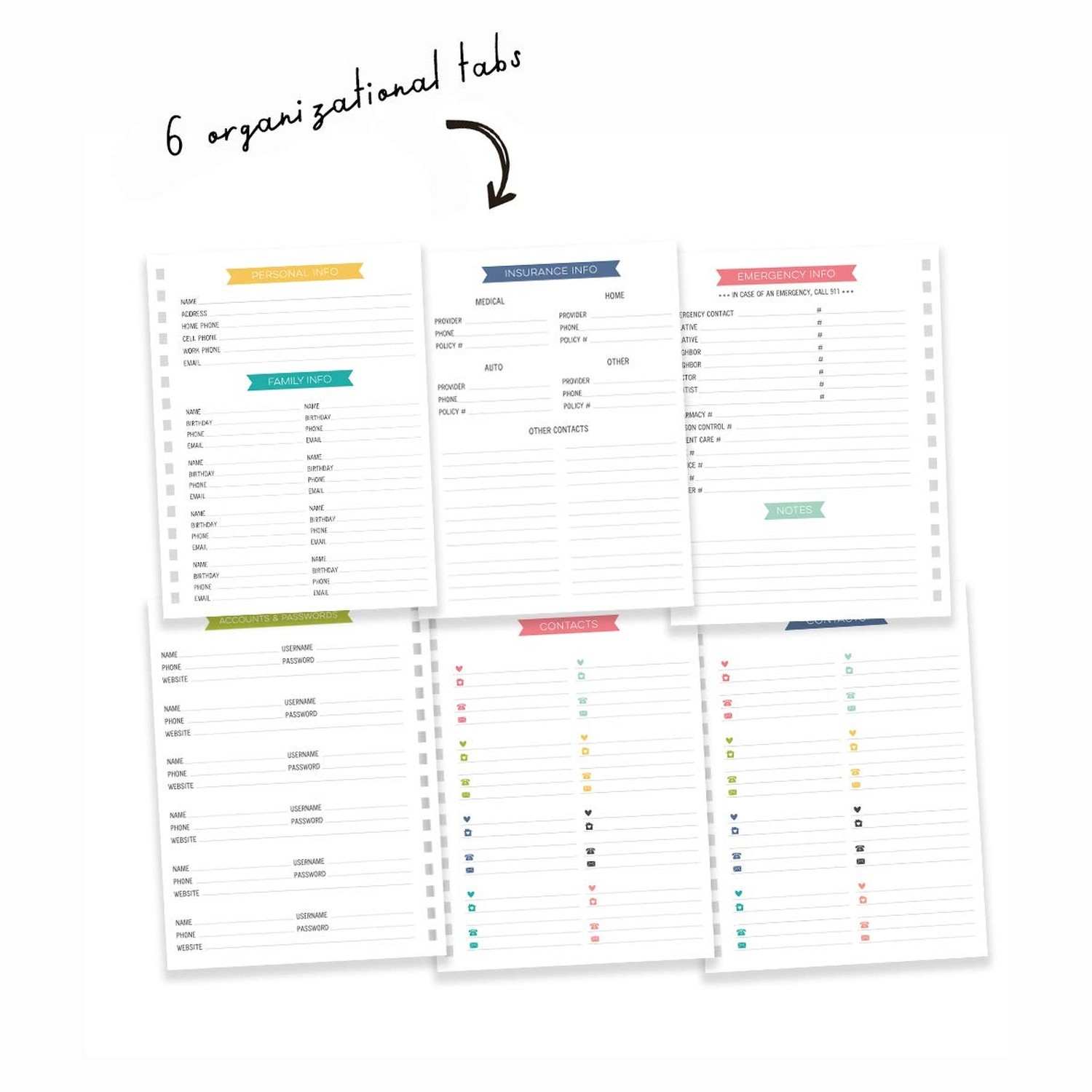 Pukka Pad, Carpe Diem Home Planner Spiral Bound Notebook with 6 Organizationa…