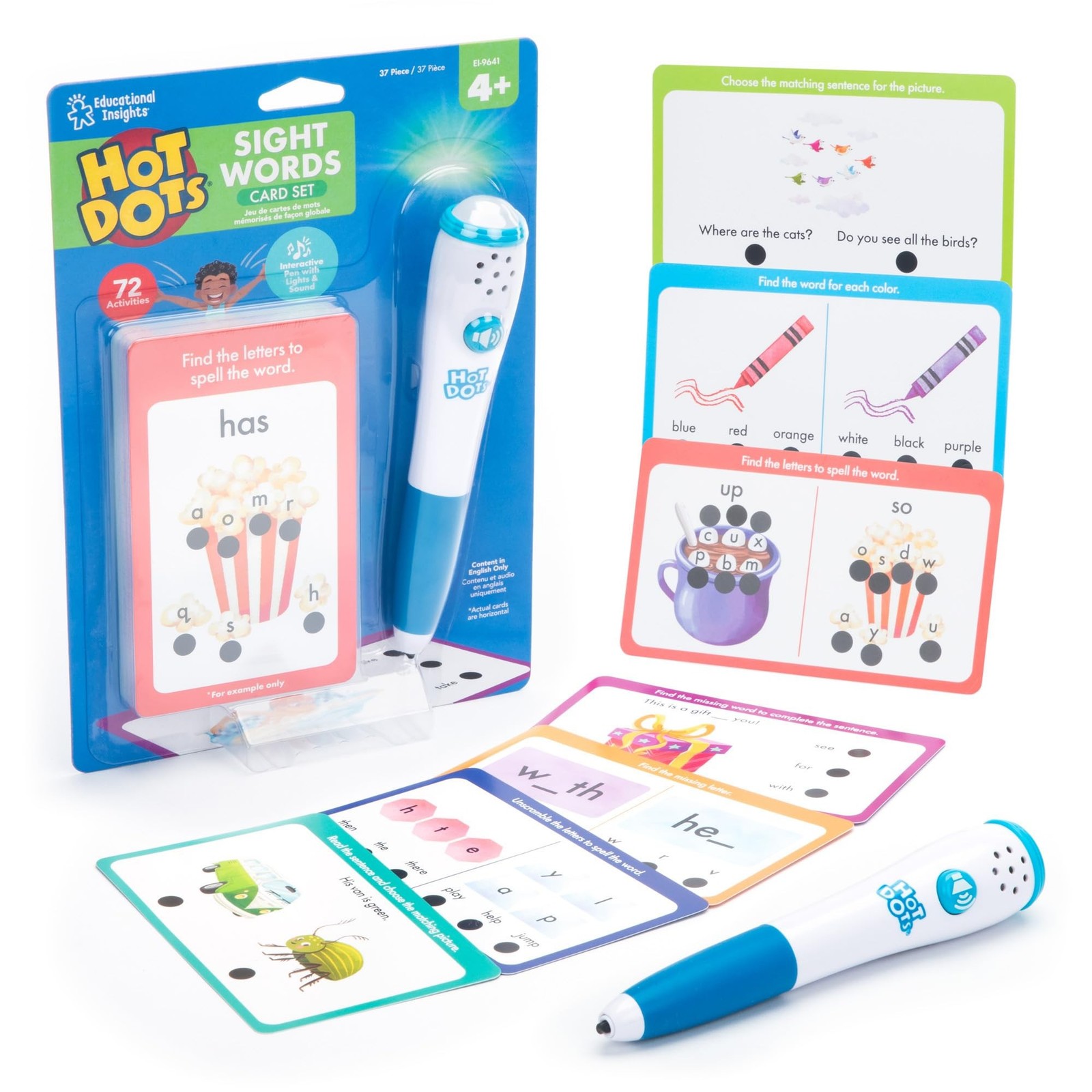 Educational Insights Hot Dots® Sight Words Card Set – Learn to Read Activit