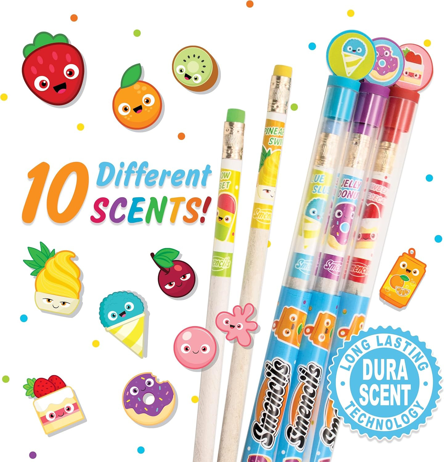 Graphite Smencils Cylinder – HB #2 Scented Pencils, 50 Count, Gifts for Kids, Pa