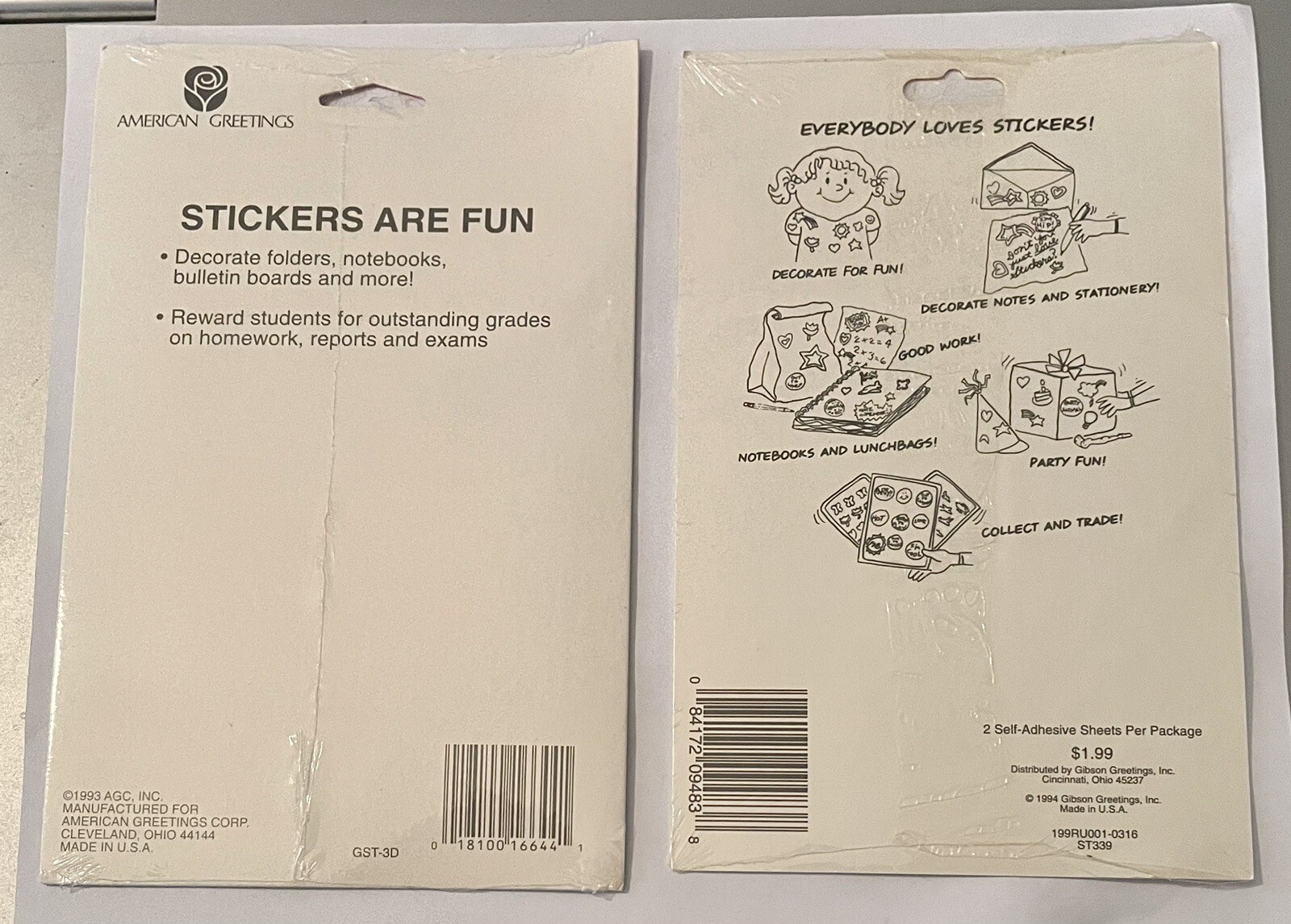 LOT OF 2 VTG 90s Encouragement Stickers 1 pack ZIGGY 1 pack Misc. NEW SEALED