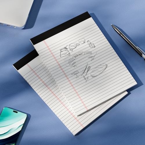 Legal Pads 8.5 x 11 Writing Pads, 3 Pack Note Pads 8.5×11 Wide Ruled White 3