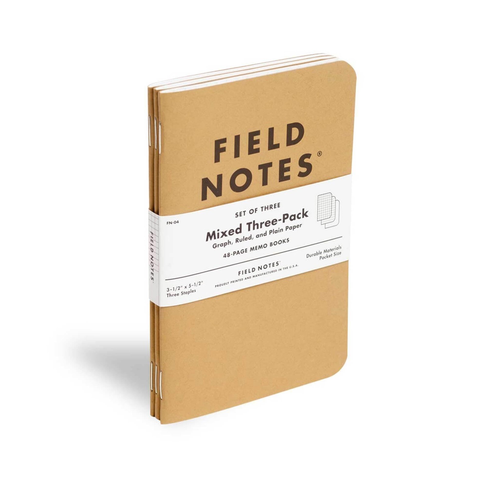 Field Notes: Original Kraft 3-Pack – Mixed Paper (1 Graph/Grid, 1 Ruled/Lined…