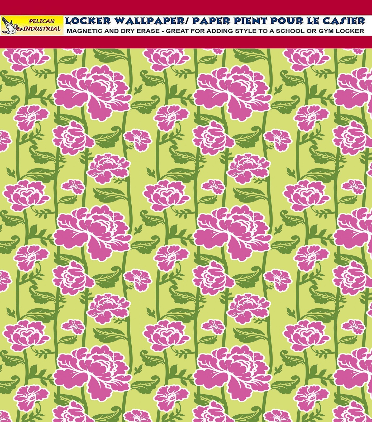 Magnetic Locker Wallpaper Made in USA – Pack of 2 Rolls – (Flowers) (vg 015)