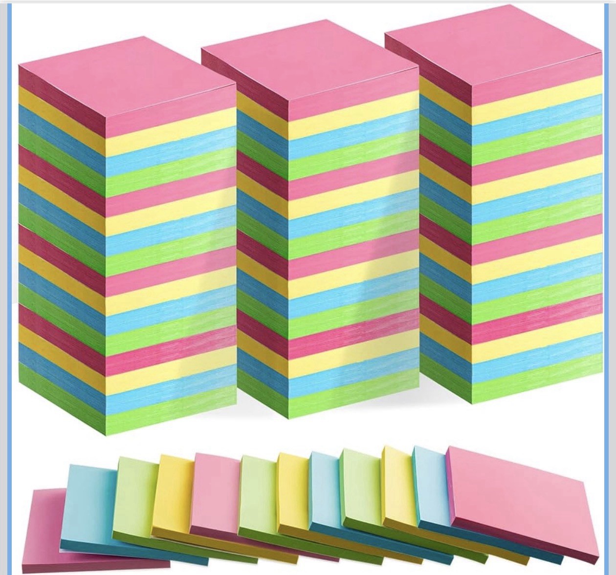 120 Pads Sticky Notes Bulk 3 x 3 Inch Mini Self Stick Note Small Assorted B…