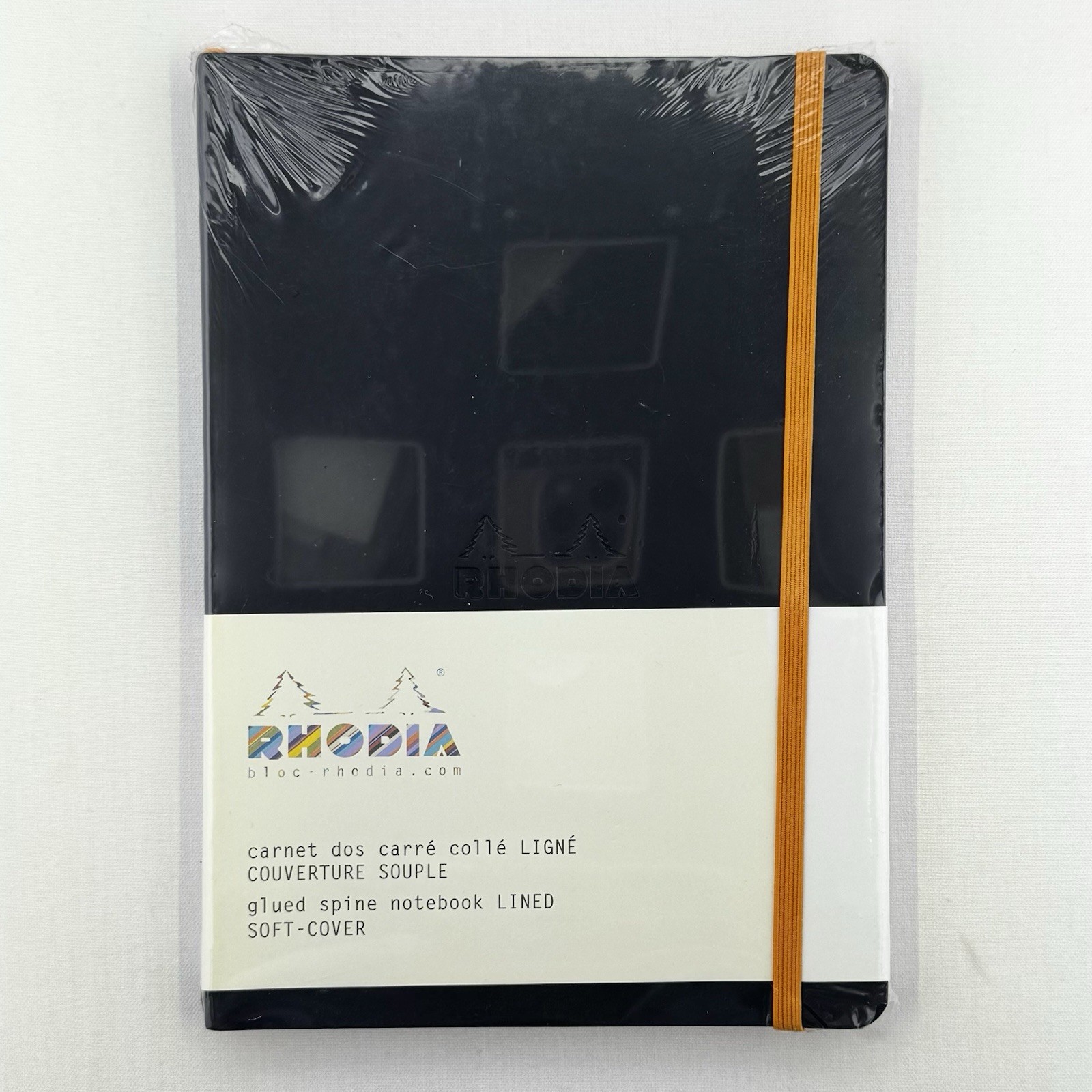 Rhodia Black Soft Covered Lined 80 Sheets 5.5 x 8.3 Sealed Brushed Vellum Paper