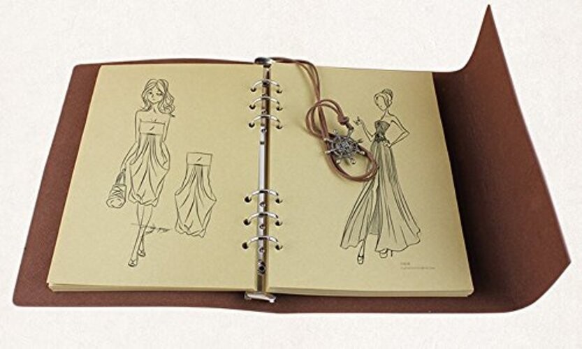 Leather Writing Journal Notebook, Vintage Nautical Spiral Notebook Black