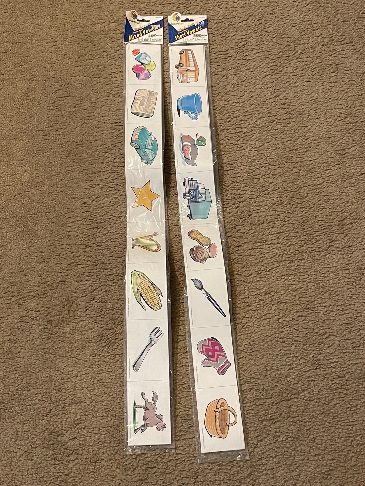 New Learn to Read Phonics Cards Pocket Chart Mixed & Short Vowels Class Border
