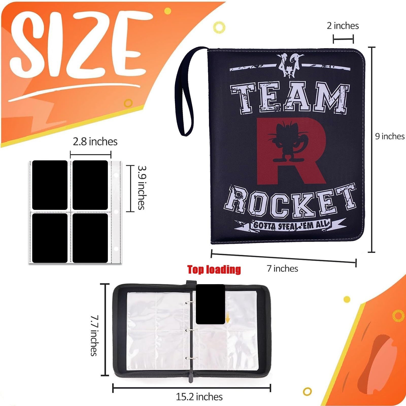 Deluxe Trading Card Binder for Collectors 400 Pockets High grade 4-Pocket Zip…