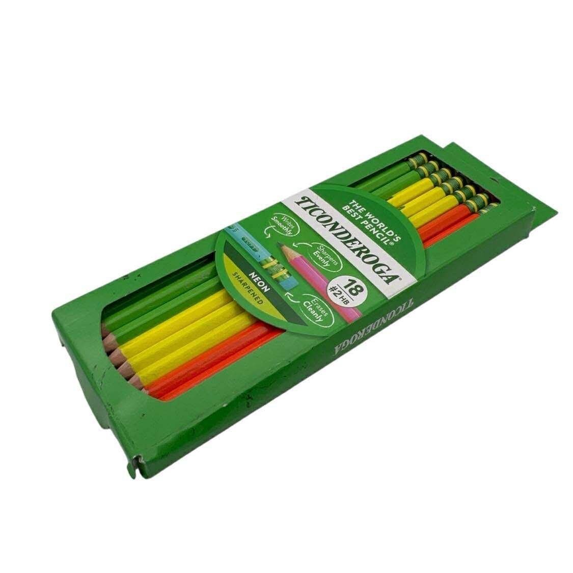 Ticonderoga Neon Sharpened Pencils, 18 Count, #2 HB – Bright Colors
