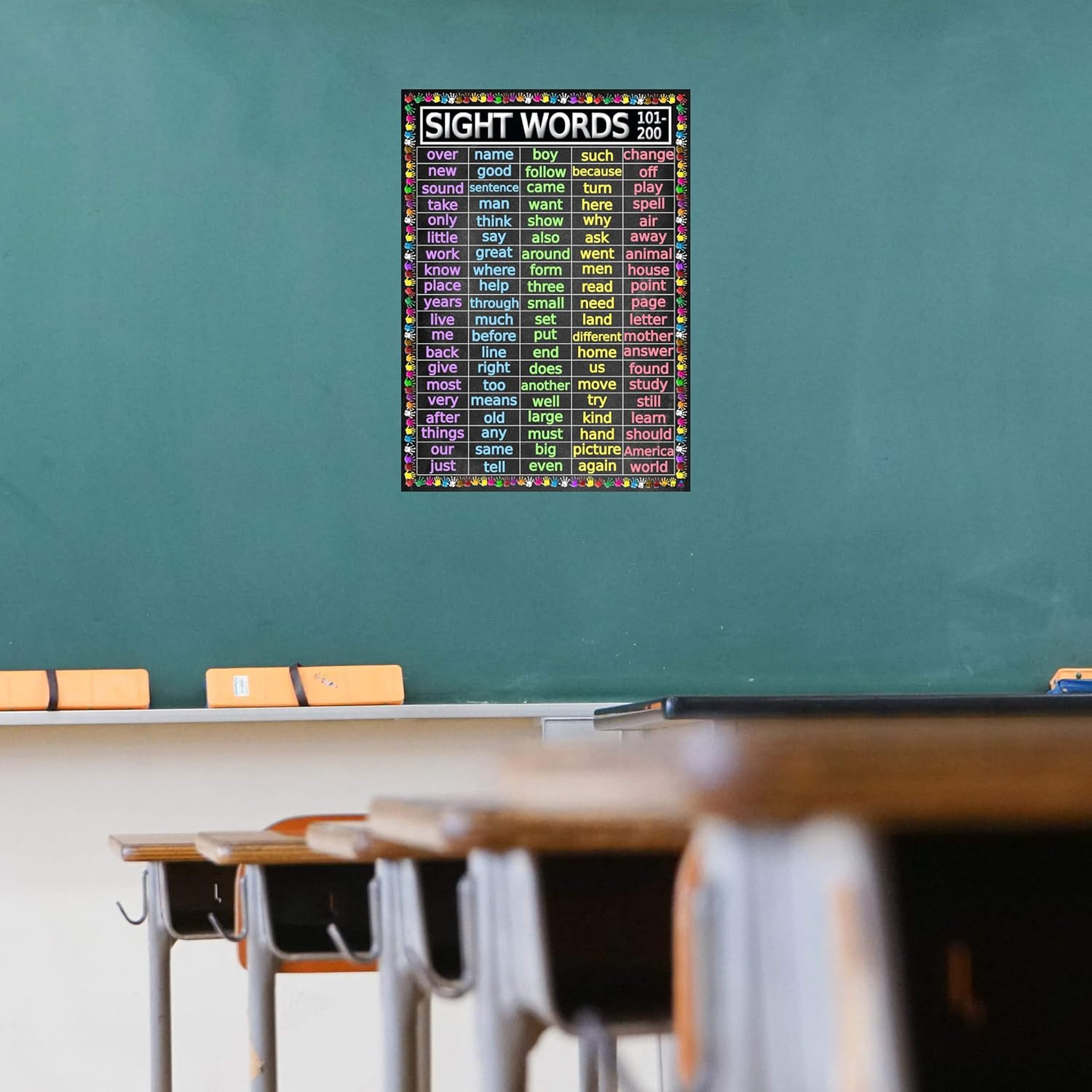 Advanced Sight Words Poster 101-200 for Second Grade – Laminated 14X19.5 – Educa