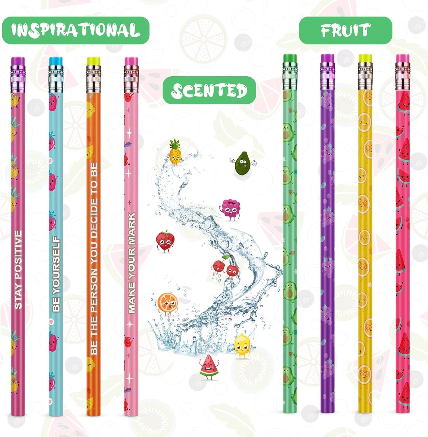 200 Pcs Scented Pencils Bulk for Kids Inspirational Cute Fun Wood Smelly Penc…