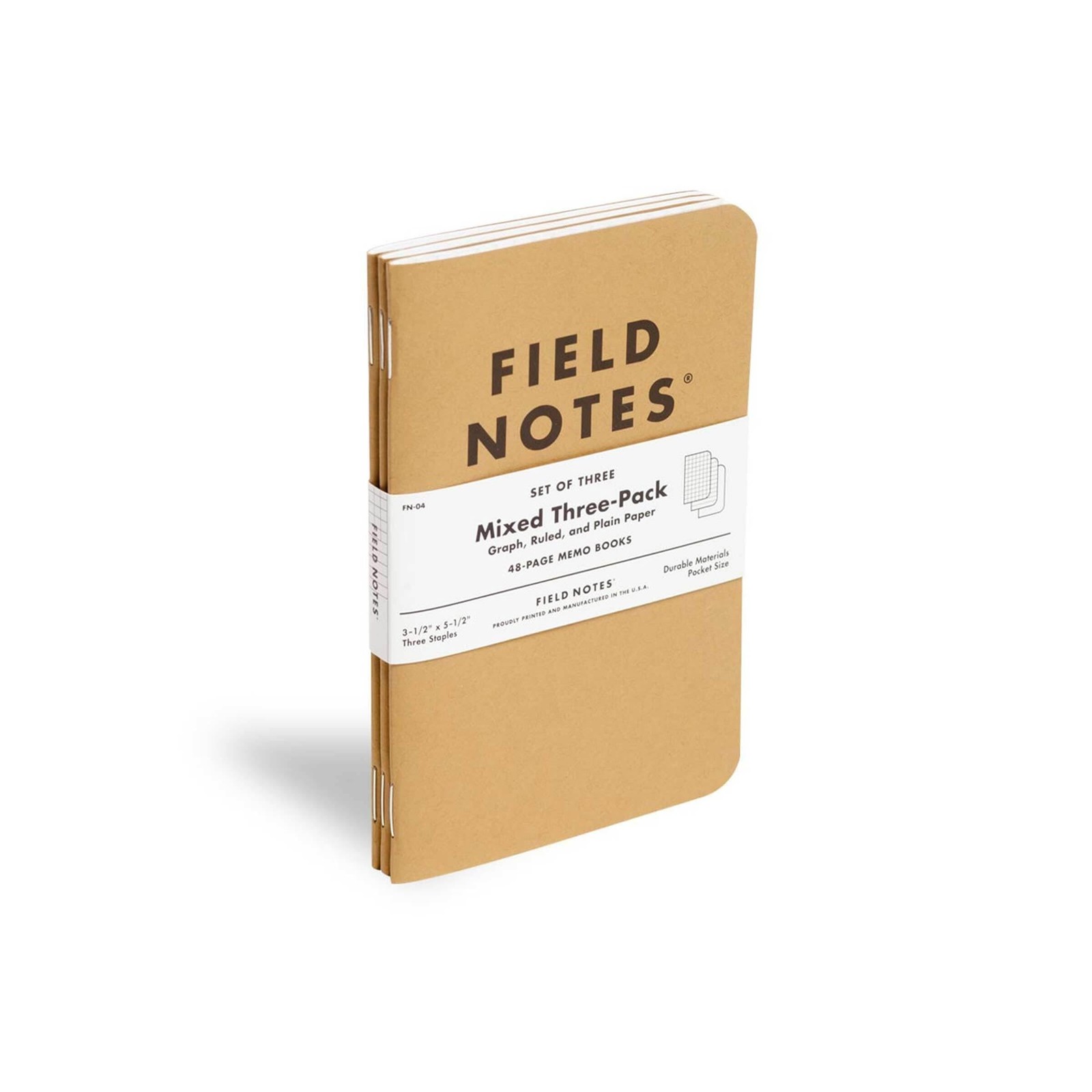 Field Notes: Original Kraft 3-Pack – Mixed Paper (1 Graph/Grid, 1 Ruled/Lined…