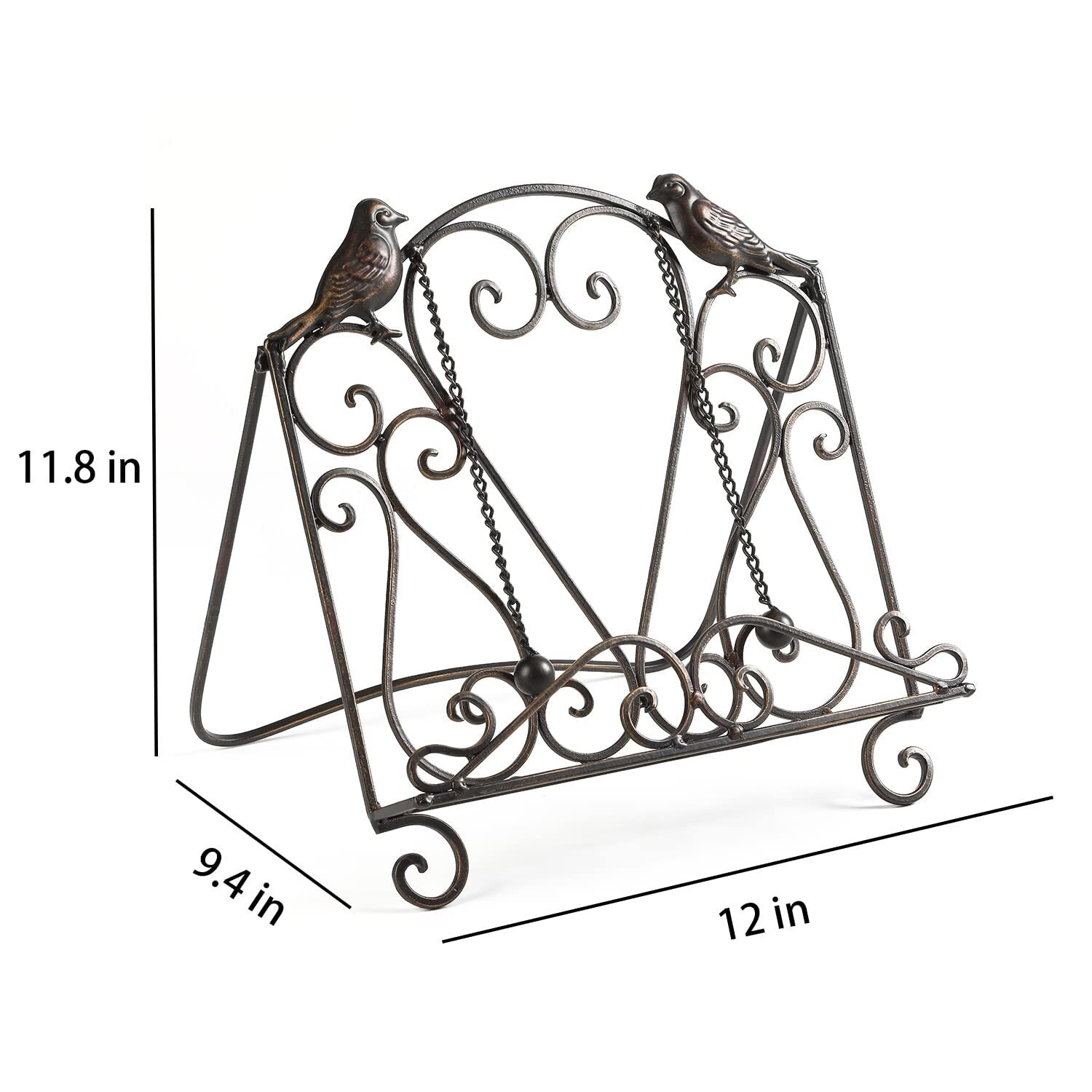 Metal Cookbook Stand Clearance Recipe Book Holder for Kitchen (Birds/Vintage …