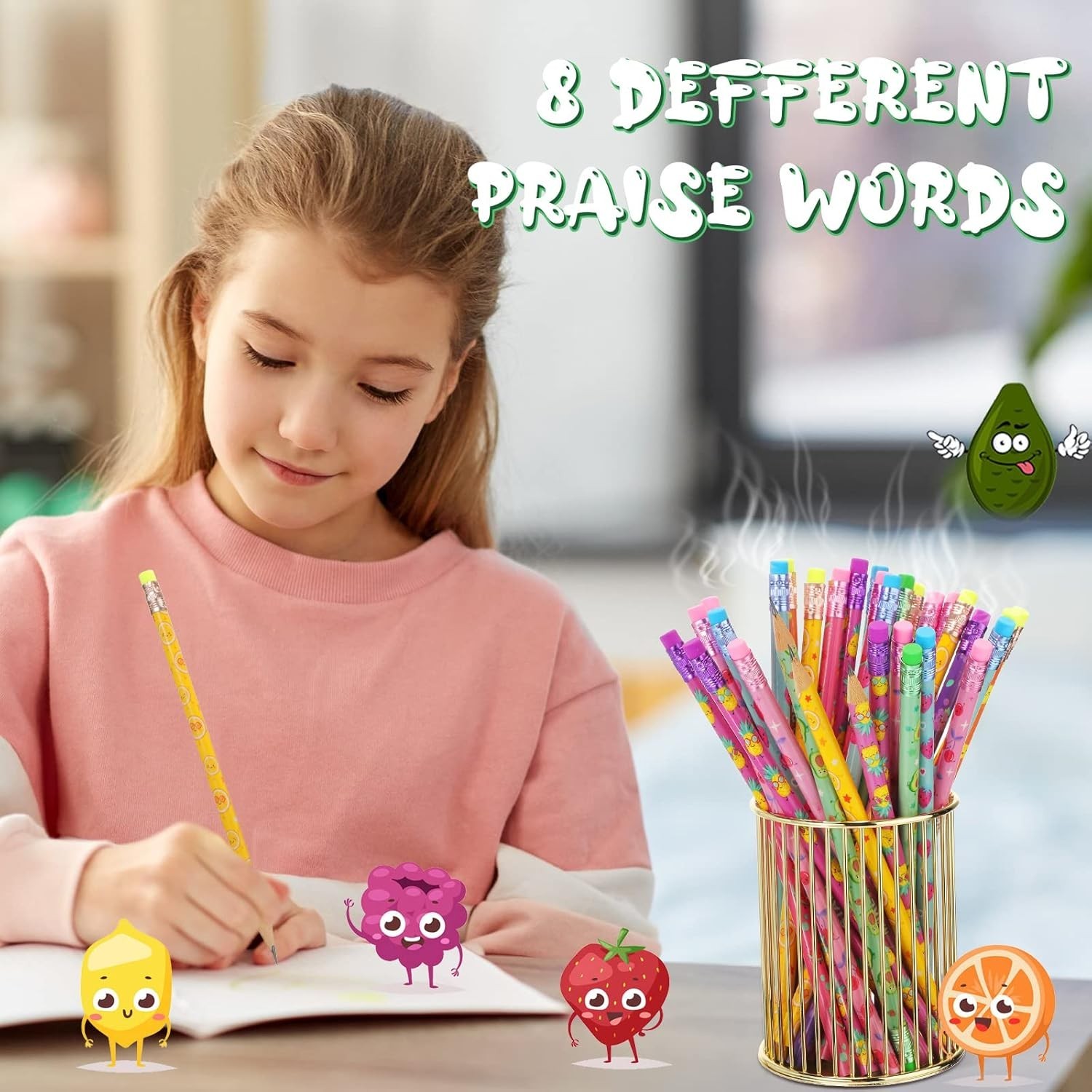 200 Pcs Scented Pencils Bulk for Kids Inspirational Cute Fun Wood Smelly Penc…