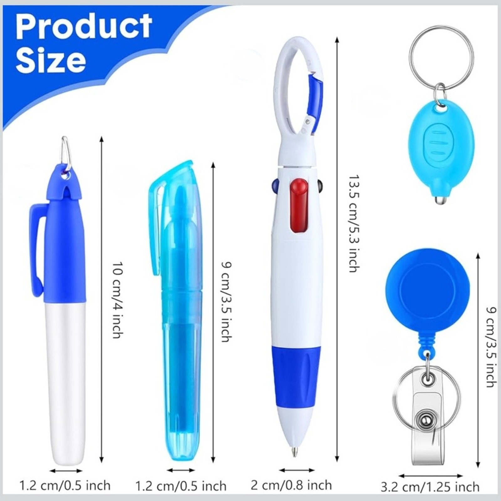 Multicolor Retractable Badge Holder Pen Set