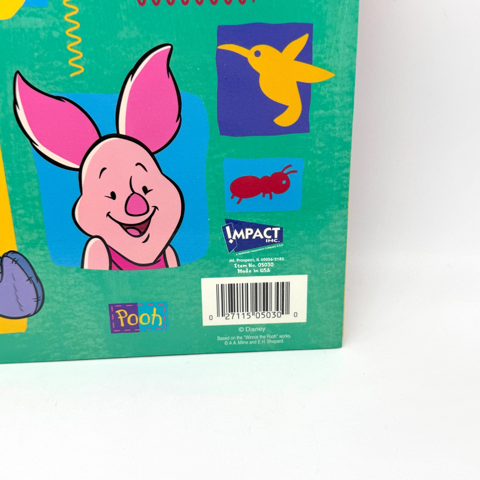 Vintage Winnie the Pooh Pocket Folder 3 Ring Binder Lot of 3 Disney Made in USA