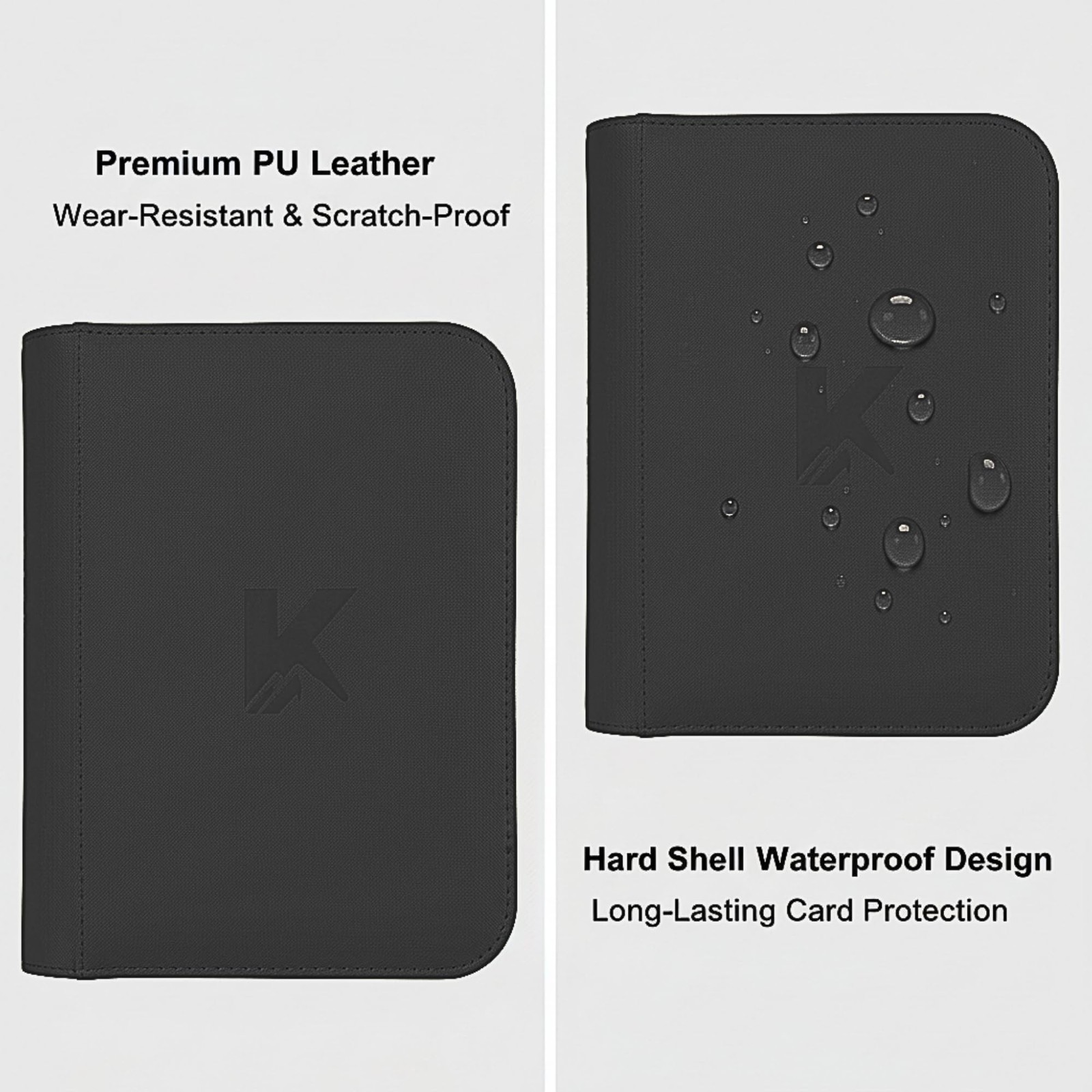 336 Card Binder, 4-Pocket Zipper Binder for Trading Cards, Side Loading Water…