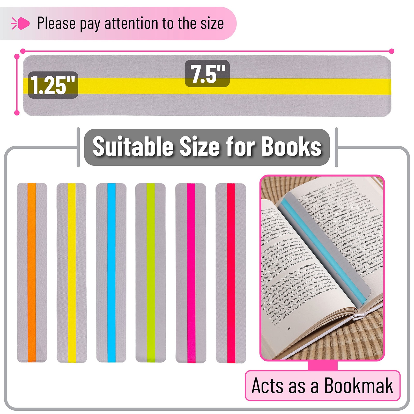 Mr. Pen- Guided Reading Strips, 18 Pack, Colorful, 18 1.25″, Vibrant