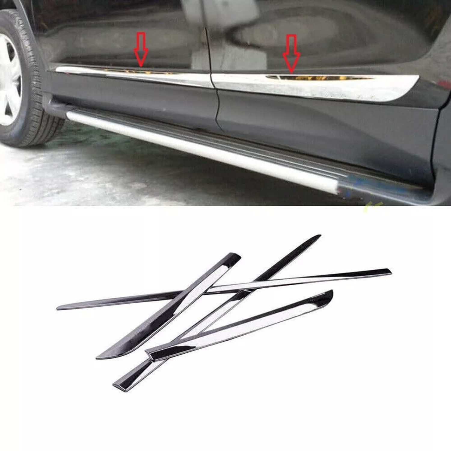 Set of 4 Chrome Trim for Door Lower Molding/Door Garnish, Fits for 2013-2018 …