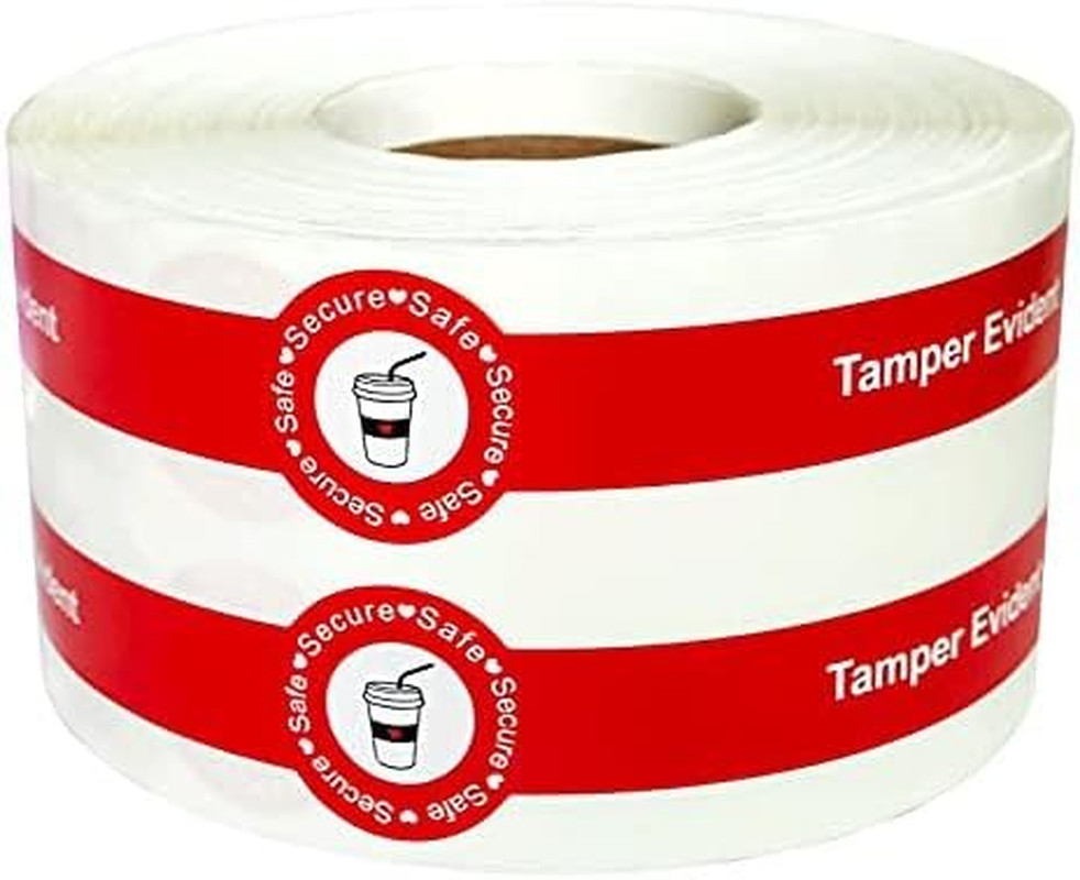 500 Pcs Safe Secure Tamper Evident Seals Stickers for Drink Lids 1.25 X 9 Inch –