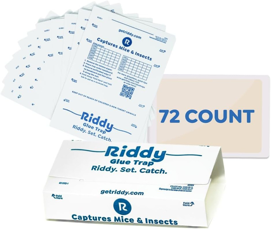 Glue Boards, 72 Boards, Pre-Baited, Ready to Use Mouse Traps Indoor for Home, St