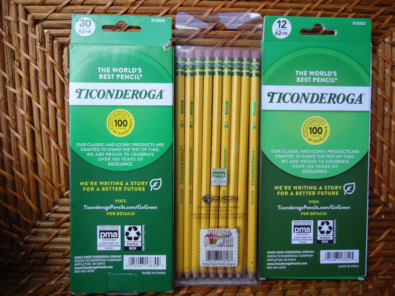 3 Ticonderoga Assorted Packs #2 HB Sharpened Pencils The Worlds Best Pencil 60ct