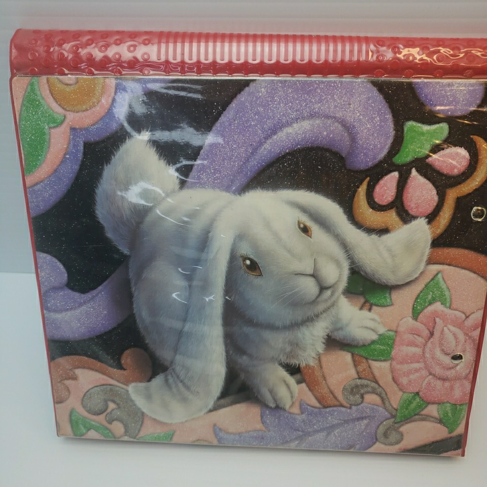 1992 Mead Trapper Keeper Notebook White Lop Bunny Rabbit Vintage 1990s #29096