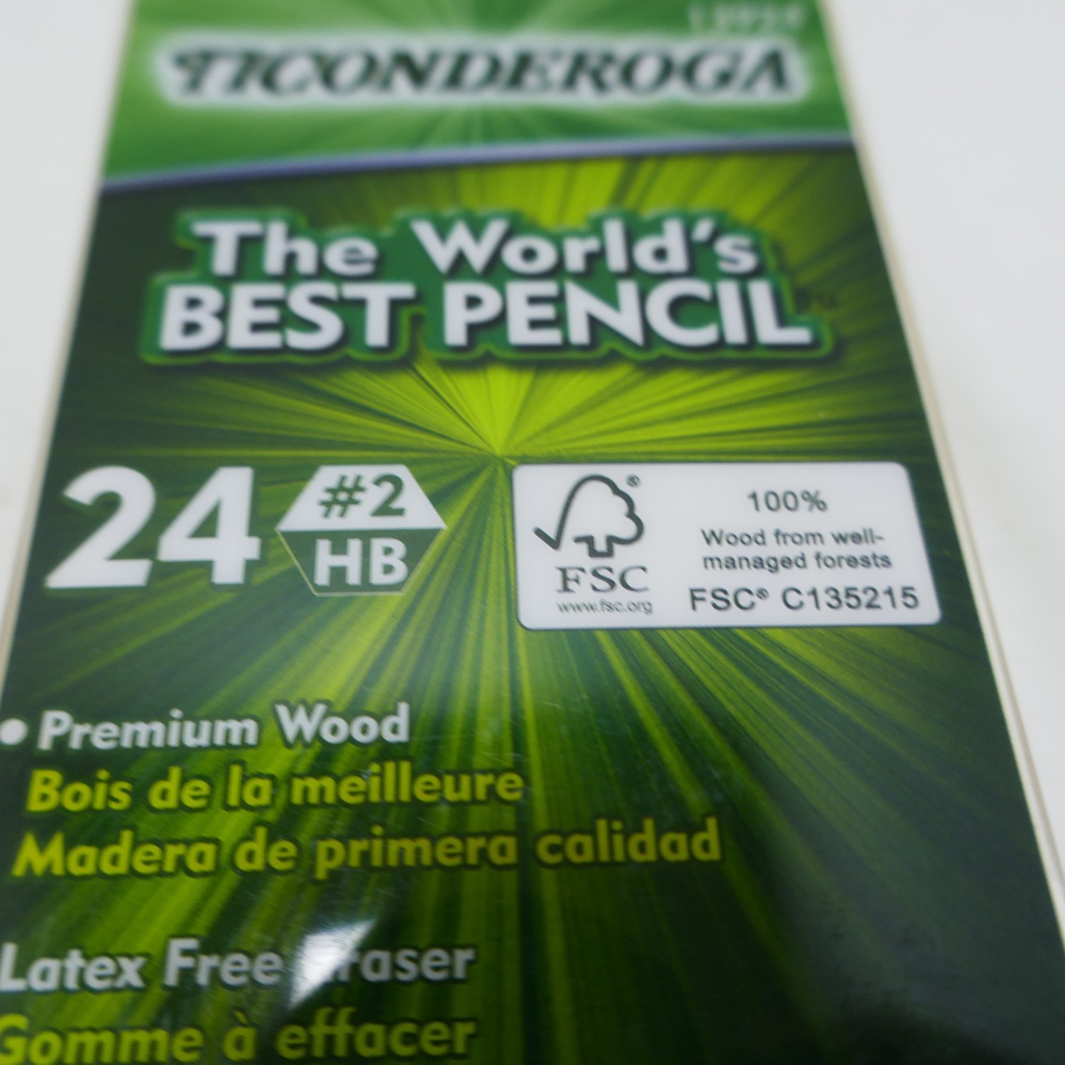 Ticonderoga Wood-Cased Pencils, 48 Total Pencils NIB #2 HB. Latex Free Eraser