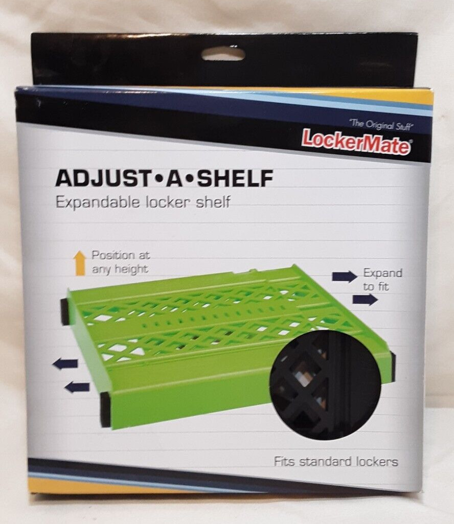 LockerMate Black Adjust-A-Shelf Locker Shelf Easy Use Extends to Fit Your Locker