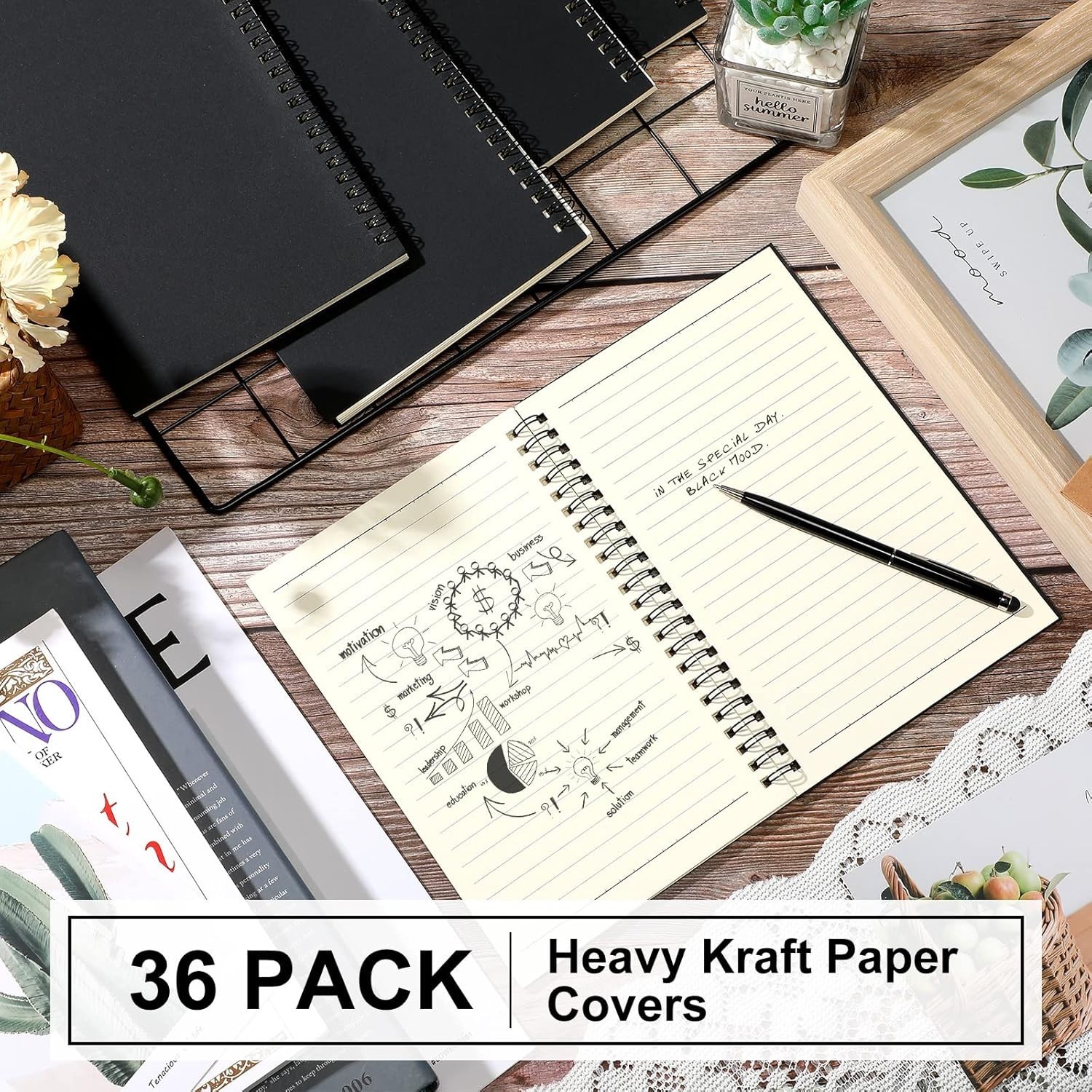 Bulk A5 Lined Notebooks 36pk | Soft Cover Spiral Journals | 8.3″x5.5″ | Ideal…