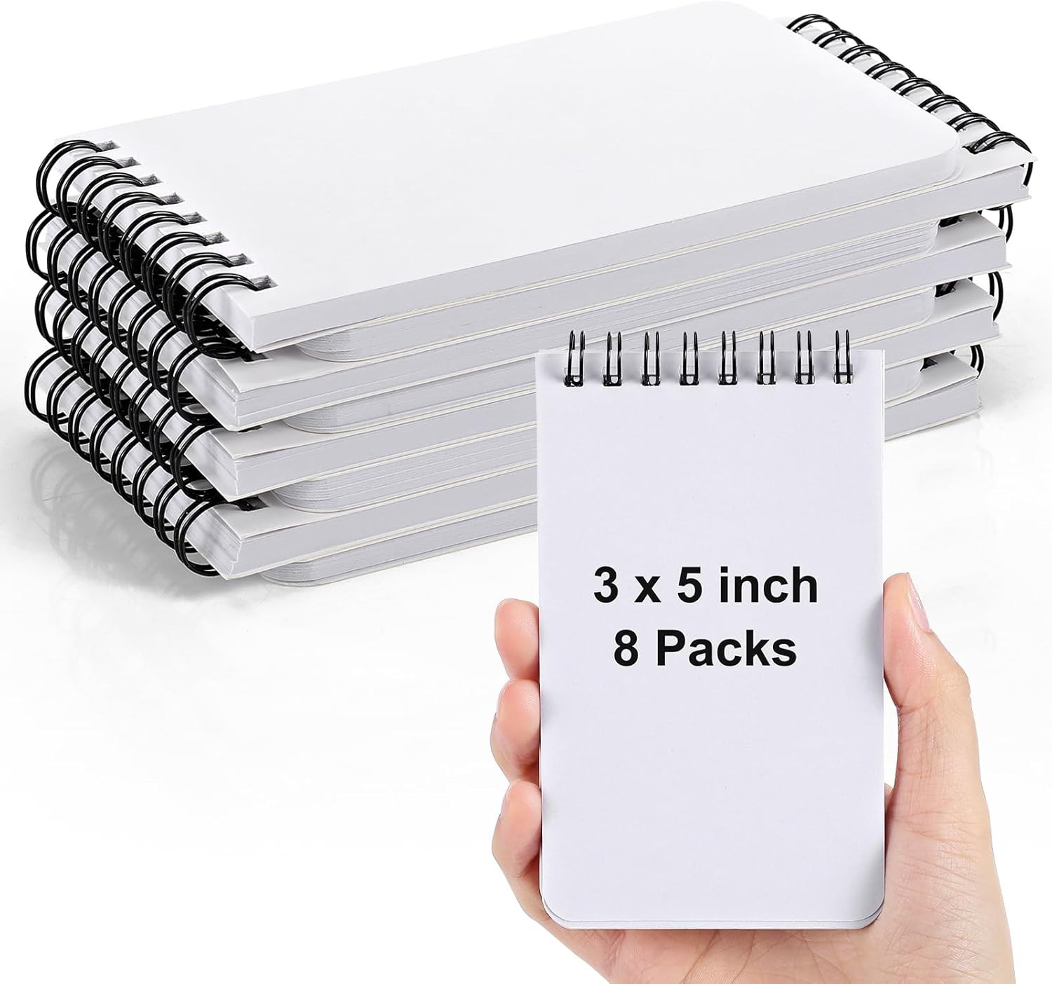 [8 Packs] 3×5 Blank Pocket Notebook 50 Sheets Small Sprial Notebooks for Grocery