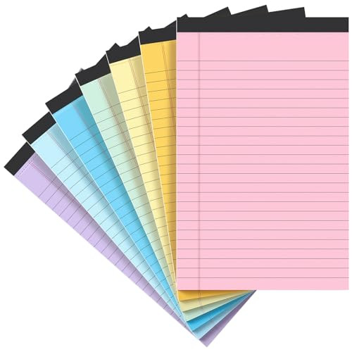 Note Pads 5×8,[7 Pack] Colorful Narrow Ruled Legal Pads,Micro Writing Pads