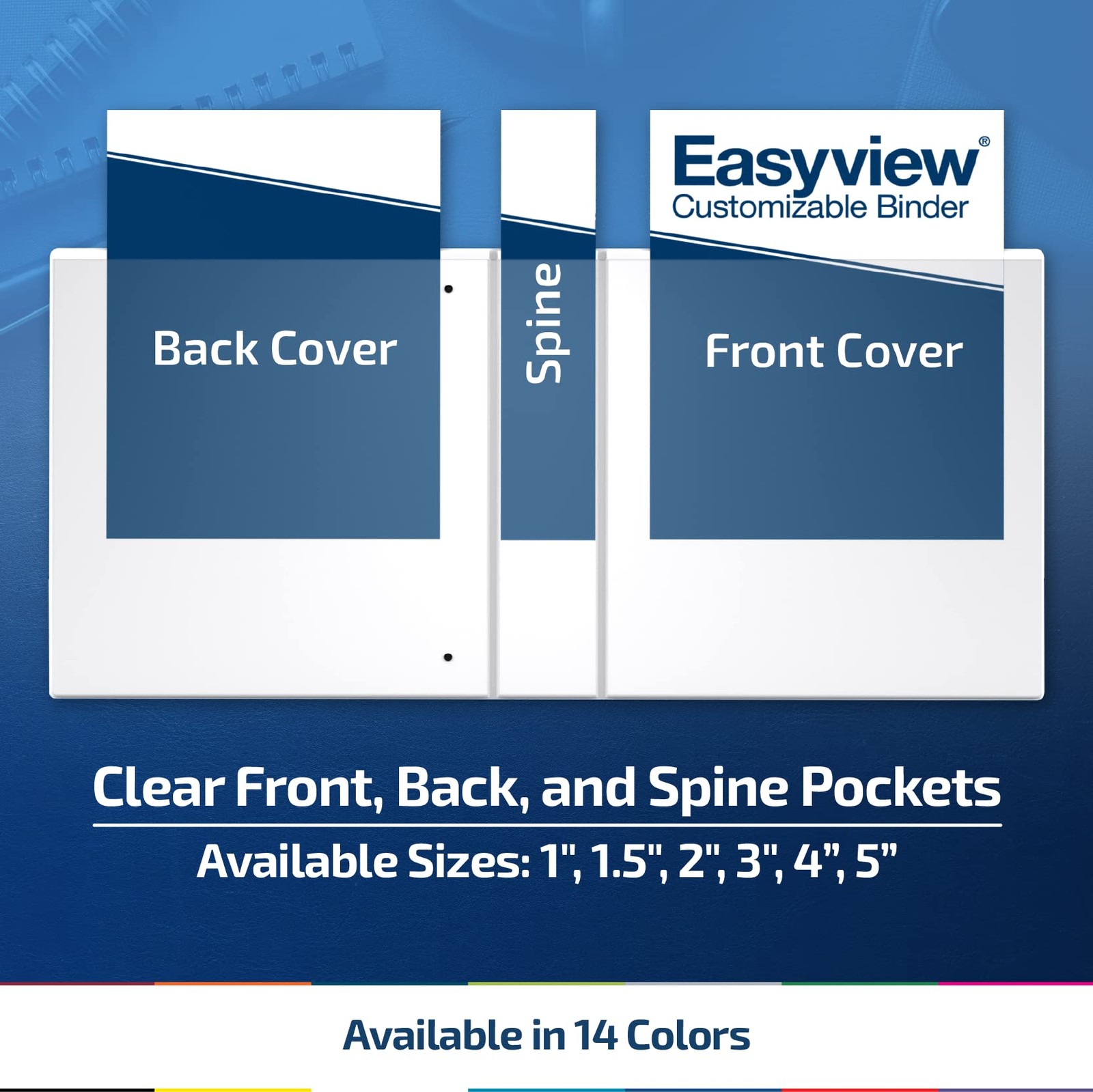 Easyview Premium 3-Ring Binders with Clear-View Covers and D 3 Inch, Black