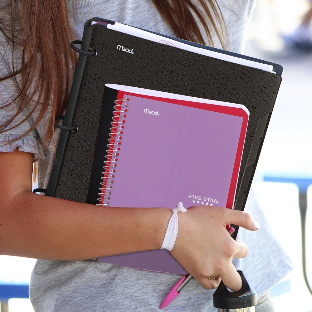 3-Pack Spiral Notebook 2 Subject College Ruled 6 x 9.5 Inch Amethyst Purple