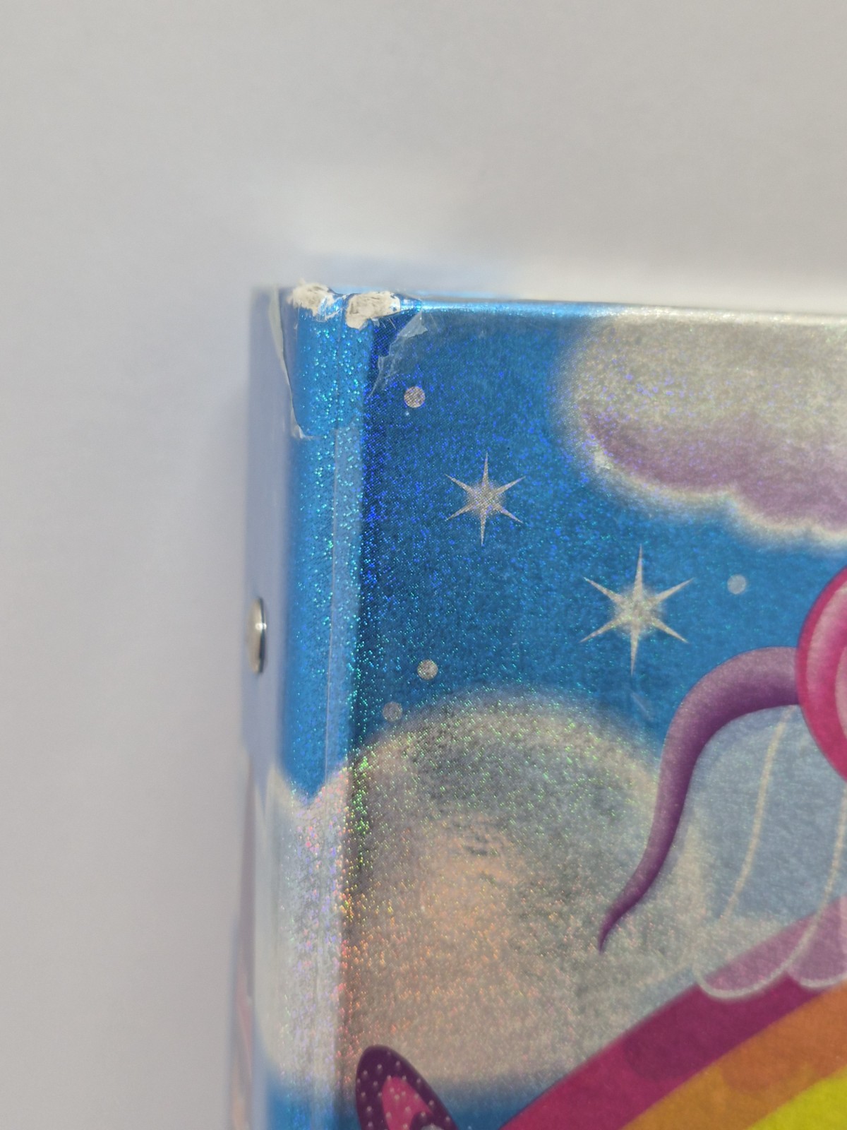 ​Vintage Lisa Frank 3-Ring Binder Holographic Angel Kitty Cat Rainbow 90s Y2K