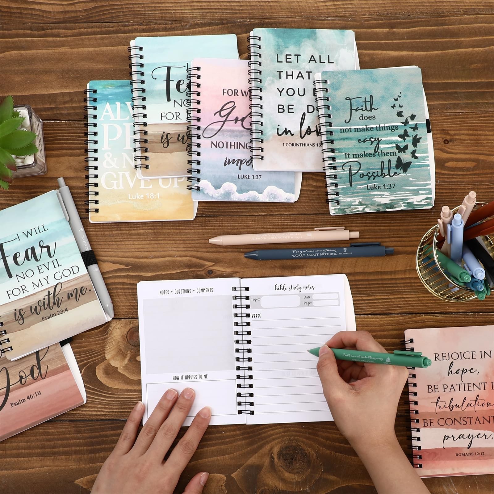 10 Sets/20 Pcs Christian Prayer Journal for Women Bulk Spiral Notebooks with …