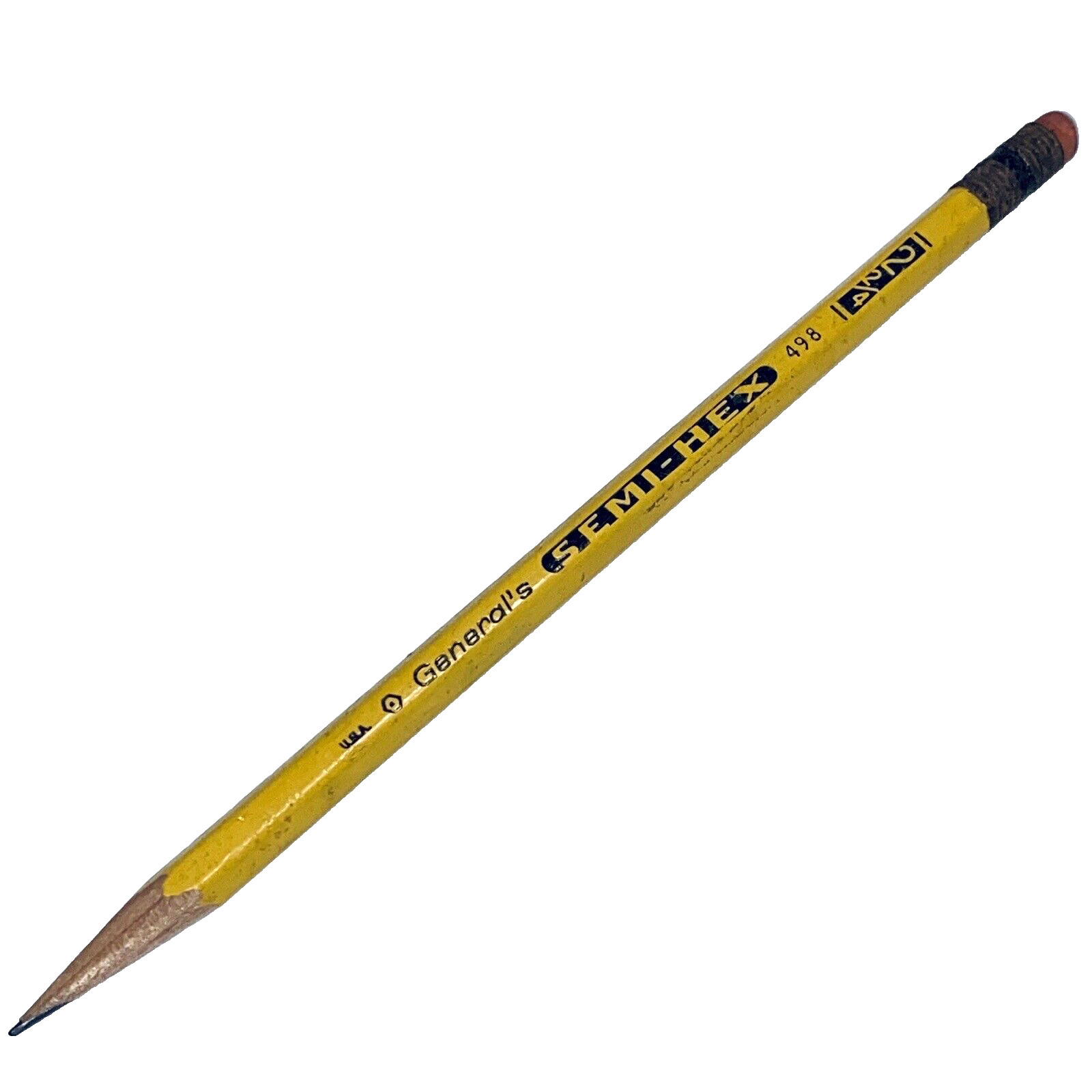 Vtg Pencil General’s Semi-Hex Writing School Desk Work Office Made USA Yellow z
