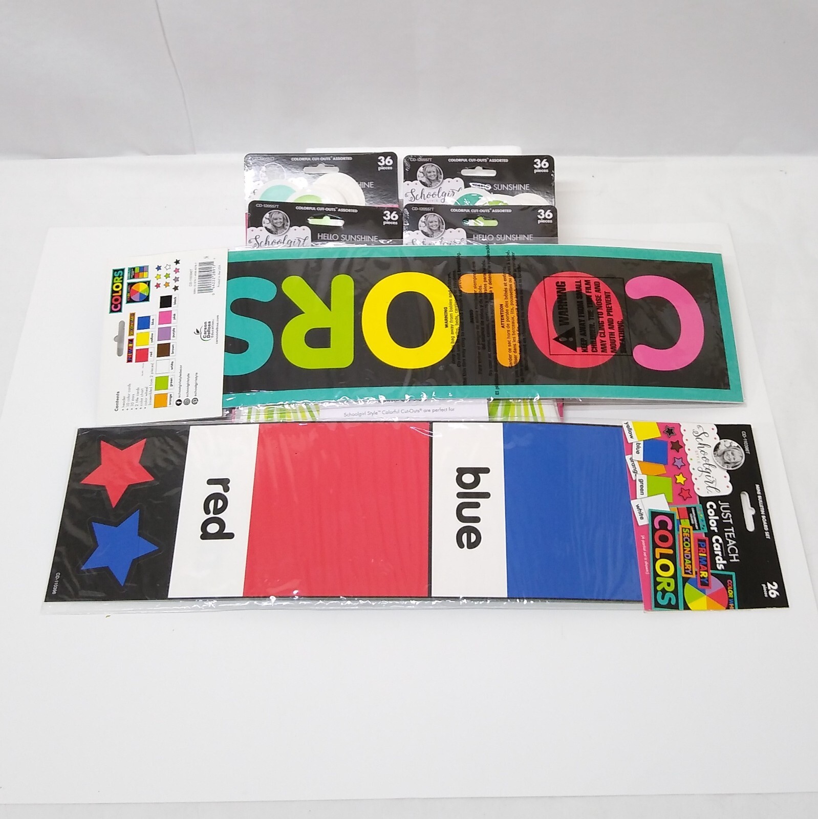 Schoolgirl Style Hello Sunshine Tassels Cut-Out Sets Just Teach Color Cards Sets