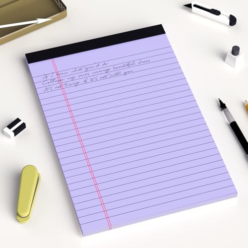 AILZFEI 6pcs Small Legal Pad 5×8 College Ruled Legal Pads Notepads 6 Purple