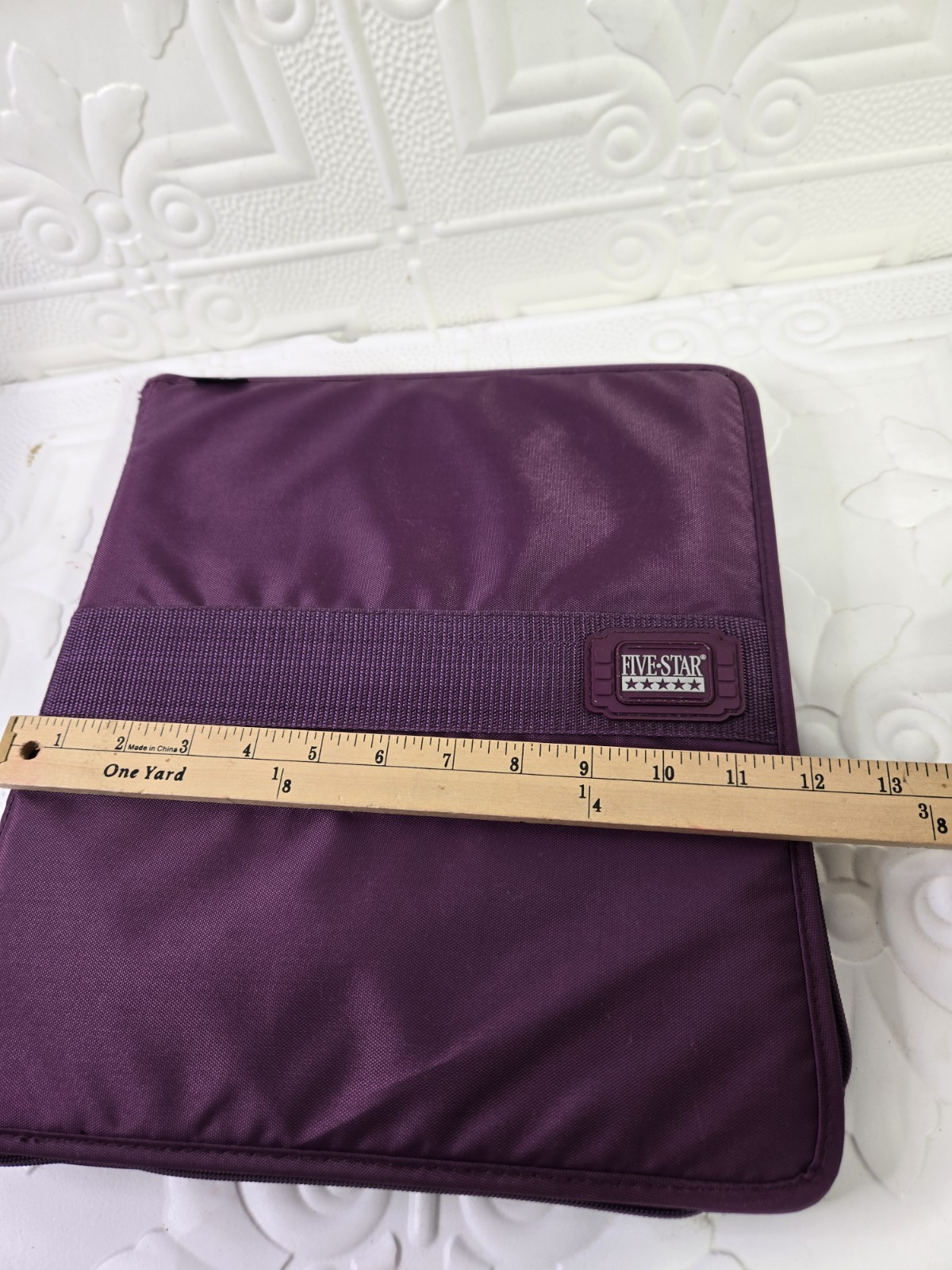 VTG 1991 Mead Five Star Purple Zippered 3 Ring Binder Notebook W/ PVC Sleeves